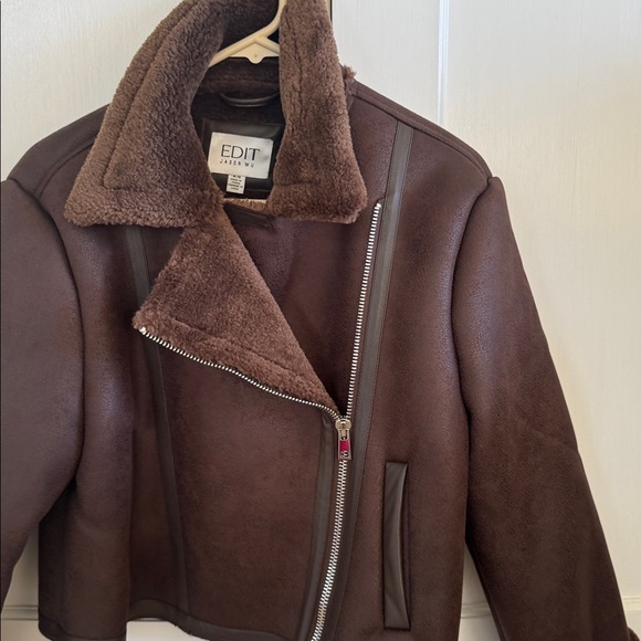 Jason Wu Deep Brown Shearling Jacket - Picture 6 of 7